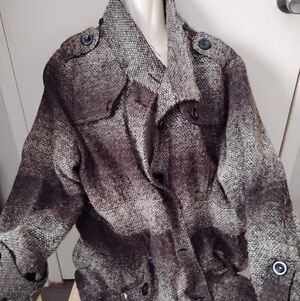 Studio 33 Designs Hooded Plaid Coat